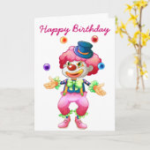 Retro Custom Birthday Clown Grußkarte Karte (Gelbe Blume)