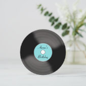 Retro Custom Birthday Vinyl Record Einladungen (Stehend Vorderseite)