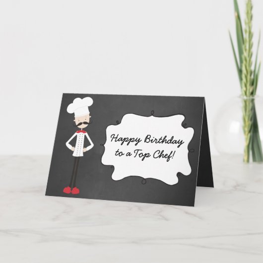 Retro Custom Chef Happy Birthday Greeting Card Karte (Vorderseite)