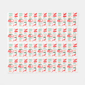 Retro Custom Colors Merry and Bright Christmas Fleecedecke (Vorderseite (Horizontal))