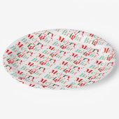 Retro Custom Colors Merry and Bright Christmas Pappteller (Schrägansicht)