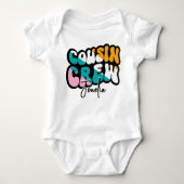 Retro Custom Cousin Crew Add your Name Baby Strampler