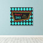 Retro Custom Diner Signer Art Leinwanddruck (Insitu (Holzboden))