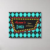 Retro Custom Diner Signer Art Leinwanddruck (Vorderseite)