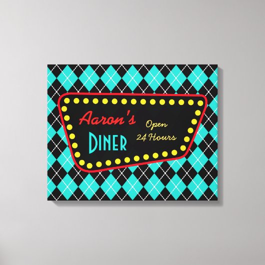 Retro Custom Diner Signer Art Leinwanddruck (Vorderseite)