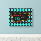 Retro Custom Diner Signer Art Leinwanddruck (Insitu (Holzboden))