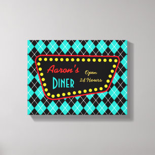 Retro-Custom-Dinerschild-Kunst Leinwanddruck