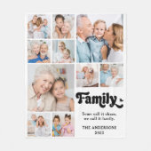 Retro Custom FAMILY Personalisiert 10 FotoCollage Fleecedecke (Vorderseite)