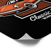 Retro Custom Fest Sportwagen-Design Poster (Ecke)