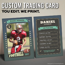 Retro Custom Football Trading Card Player Card Kar Telefonnummerkarte