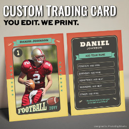 Retro Custom Football Trading Card Player Card Kar Telefonnummerkarte