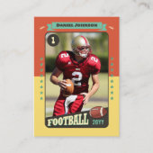 Retro Custom Football Trading Card Player Card Kar Telefonnummerkarte (Vorderseite)