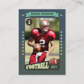 Retro Custom Football Trading Card Player Card Kar Telefonnummerkarte (Vorderseite)