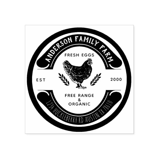 Retro Custom Fresh Egs Family Farm Rubber Briefmar Gummistempel (Prägung)