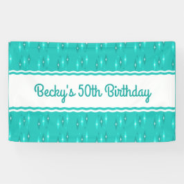 Retro Custom Geburtstagsparty Türkis Banner