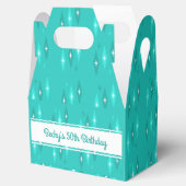 Retro Custom Geburtstagsparty Türkis Geschenkschachtel (Geöffnet)