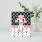 Retro custom girdiva pink Paris Poodle Postkarte (Stehend Vorderseite)