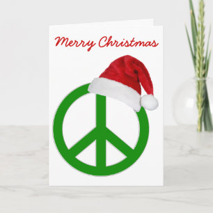 Retro Custom Hippy Peace Christmas Grußkarte Feiertagskarte