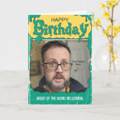 Retro Custom Horror Book Cover Birthday Karte (Gelbe Blume)