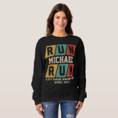 Retro Custom Name Marathon Support Womens Sweatshirt (Vorne ganz)