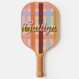Retro CUSTOM Name Woven Roller Stripes Pickleball Schläger