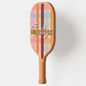 Retro CUSTOM Name Woven Roller Stripes Pickleball Schläger (Links)