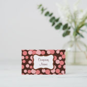 Retro Custom Pink Dots Business Cards Visitenkarte (Stehend Vorderseite)