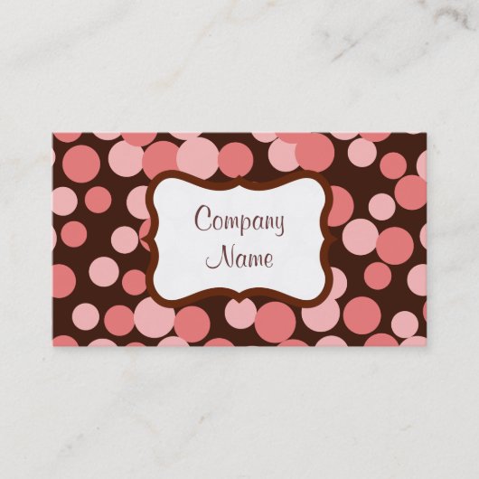 Retro Custom Pink Dots Business Cards Visitenkarte (Vorderseite)