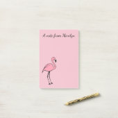 Retro Custom Pink Flamingo Post it Notes Geschenk Post-it Klebezettel (Auf Schreibtisch)