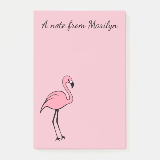 Retro Custom Pink Flamingo Post it Notes Geschenk Post-it Klebezettel (Vorderseite)