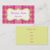 Retro Custom Pink Limon Raute Business Cards Visitenkarte (Vorne/Hinten)