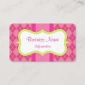 Retro Custom Pink Limon Raute Business Cards Visitenkarte (Vorderseite)