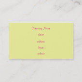 Retro Custom Pink Limon Raute Business Cards Visitenkarte (Rückseite)