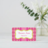 Retro Custom Pink Limon Raute Business Cards Visitenkarte (Stehend Vorderseite)