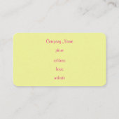 Retro Custom Pink Limon Raute Business Cards Visitenkarte (Rückseite)