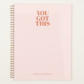 Retro Custom Pink Red Typografy Planner Planer (Vorderseite)