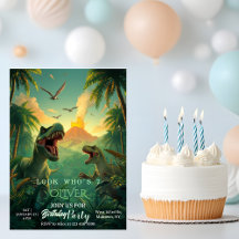 Retro Custom T-rex Dinosaur Kids Birthday