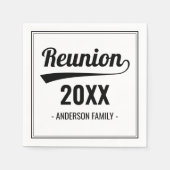 Retro Custom Year Black & White Family Wiedersehen Serviette (Vorderseite)