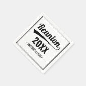 Retro Custom Year Black & White Family Wiedersehen Serviette (Ecke)