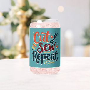 Retro "Cut Sew Repeat" Nähen Lover Design Dosenglas