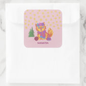 Retro Cute Cat Christmas Sticker (Tasche)