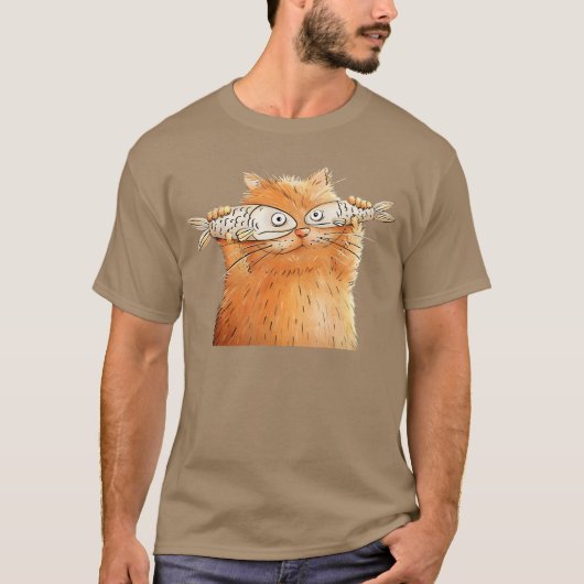 Retro Cute Cat Fish Art Eyes Fish Kitten Catfish M T-Shirt (Vorderseite)