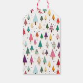 Retro Cute Christmas Trees Gift Tag Geschenkanhänger (Rückseite)