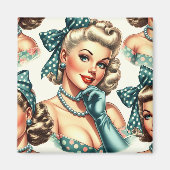 Retro Cute Classic Pinup Magnet (Vorne)