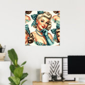 Retro Cute Classic Pinup Poster (Heimbüro)