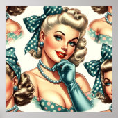 Retro Cute Classic Pinup Poster (Vorne)