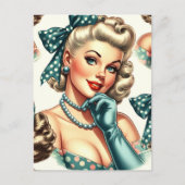 Retro Cute Classic Pinup Postkarte (Vorderseite)