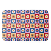 Retro Cute colorful Flowers Pattern Badematte (Vorderseite)
