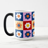Retro Cute colorful Flowers Pattern Verwandlungstasse (Links)