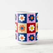 Retro Cute colorful Flowers Pattern Verwandlungstasse (Zentrum)